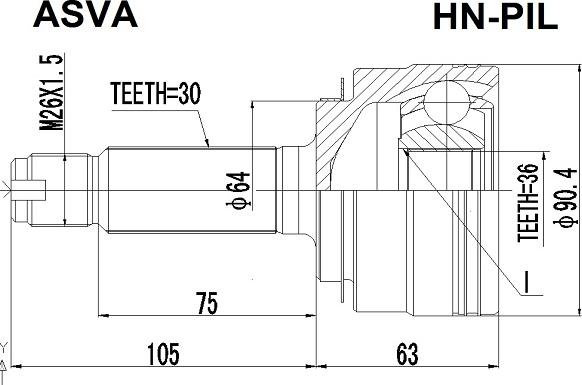 ASVA HN-PIL - Joint Kit, drive shaft autospares.lv