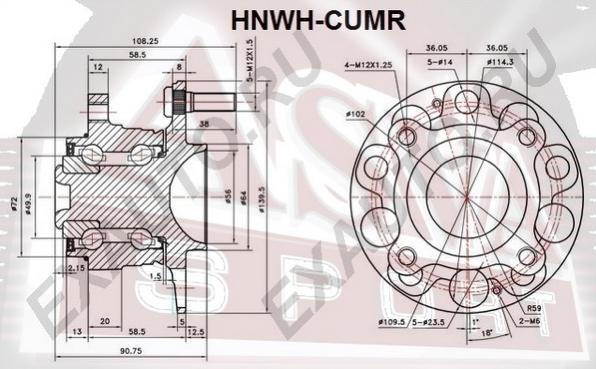 ASVA HNWH-CUMR - Wheel Hub autospares.lv