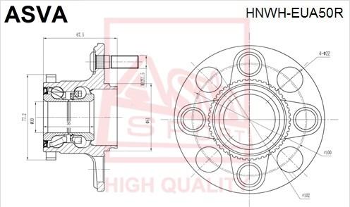 ASVA HNWH-EUA50R - Wheel Hub autospares.lv