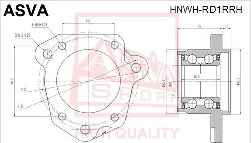 ASVA HNWH-RD1RRH - Wheel Hub autospares.lv