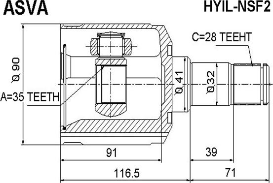 ASVA HYIL-NSF2 - Joint Kit, drive shaft autospares.lv