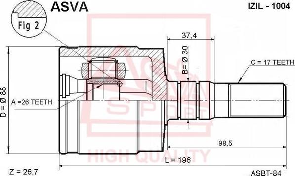 ASVA ISIL-1004 - Joint Kit, drive shaft autospares.lv