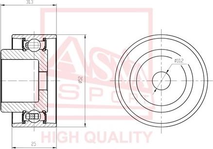 ASVA KABP-002 - Tensioner Pulley, v-belt autospares.lv