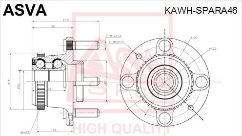 ASVA KAWH-SPARA46 - Wheel Hub autospares.lv