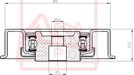 ASVA MTBP-027 - Tensioner Pulley, v-belt autospares.lv