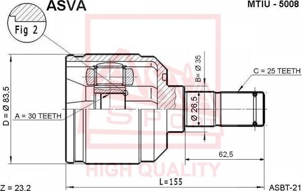 ASVA MTIU-5008 - Joint Kit, drive shaft autospares.lv