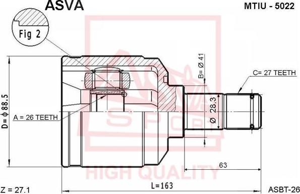 ASVA MTIU-5022 - Joint Kit, drive shaft autospares.lv