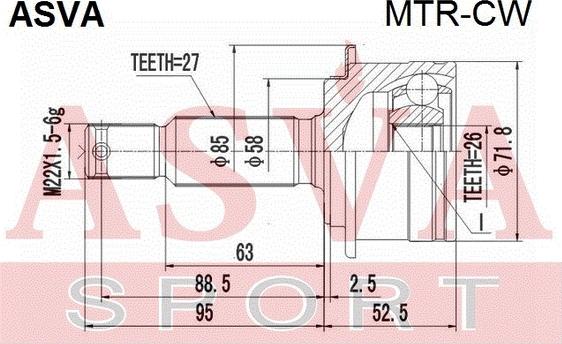 ASVA MTR-CW - Joint Kit, drive shaft autospares.lv