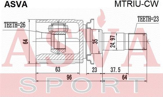 ASVA MTRIU-CW - Joint Kit, drive shaft autospares.lv