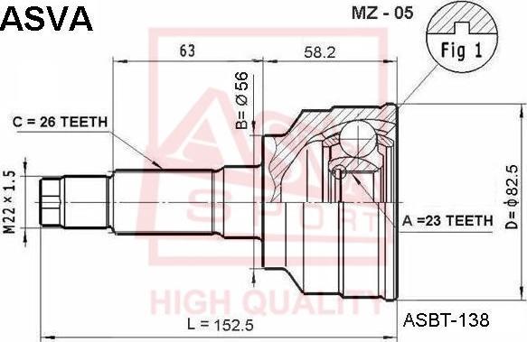 ASVA MZ-05 - Joint Kit, drive shaft autospares.lv