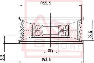 ASVA MZBP-004 - Tensioner Pulley, v-belt autospares.lv