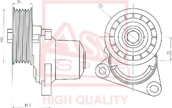 ASVA MZBP-005 - Tensioner Pulley, v-belt autospares.lv