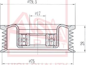 ASVA MZBP-008 - Tensioner Pulley, v-belt autospares.lv