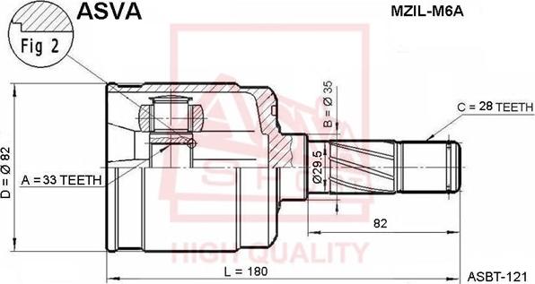 ASVA MZIL-M6A - Joint Kit, drive shaft autospares.lv