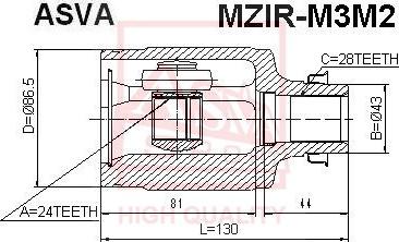 ASVA MZIR-M3M2 - Joint Kit, drive shaft autospares.lv