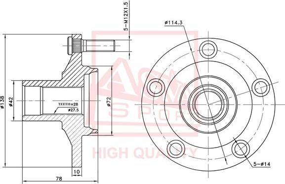 ASVA MZWH-5F - Wheel Hub autospares.lv