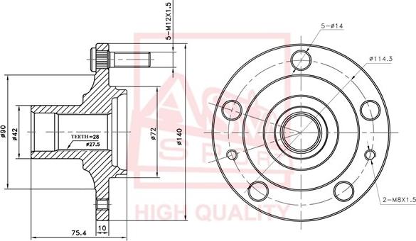 ASVA MZWH-6F - Wheel Hub autospares.lv