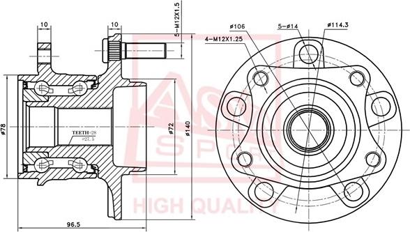 ASVA MZWH-CX7R - Wheel Hub autospares.lv