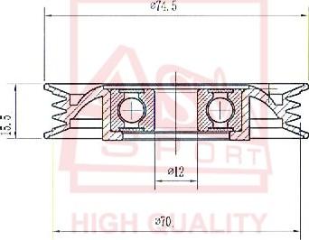 ASVA NSBP-009 - Tensioner Pulley, v-belt autospares.lv