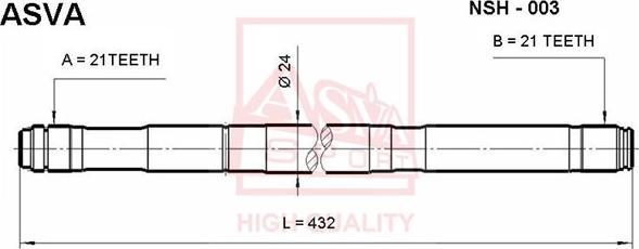 ASVA NSH-003 - Drive Shaft autospares.lv