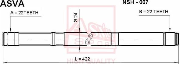 ASVA NSH-007 - Drive Shaft autospares.lv