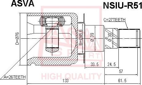 ASVA NSIU-R51 - Joint Kit, drive shaft autospares.lv