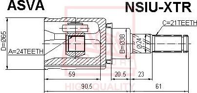ASVA NSIU-XTR - Joint Kit, drive shaft autospares.lv