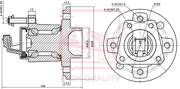 ASVA OPWH-AH4R - Wheel Hub autospares.lv