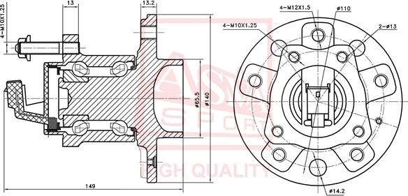 ASVA OPWH-AH5R - Wheel Hub autospares.lv