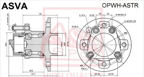 ASVA OPWH-ASTR - Wheel Hub autospares.lv