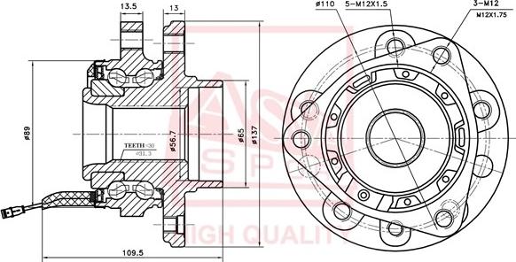 ASVA OPWH-VCF - Wheel Hub autospares.lv