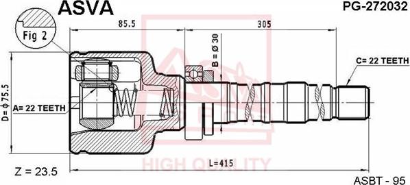 ASVA PG-272032 - Joint Kit, drive shaft autospares.lv