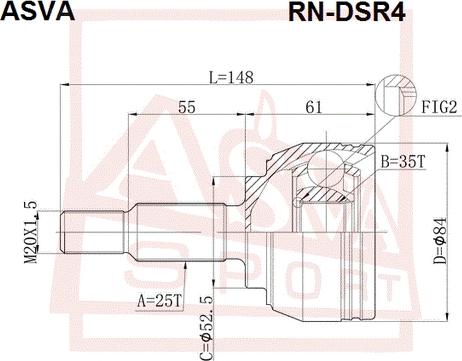 ASVA RN-DSR4 - Joint Kit, drive shaft autospares.lv