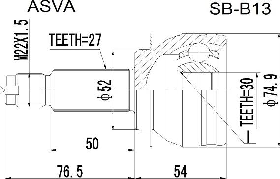 ASVA SB-B13 - Joint Kit, drive shaft autospares.lv