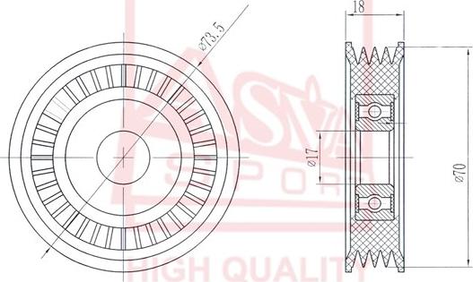 ASVA SBBP-005 - Tensioner Pulley, v-belt autospares.lv