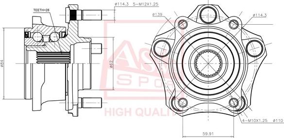 ASVA SZWH-GVJBMF - Wheel Hub autospares.lv