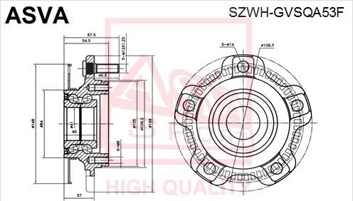 ASVA SZWH-GVSQA53F - Wheel Hub autospares.lv