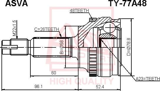 ASVA TY-77A48 - Joint Kit, drive shaft autospares.lv