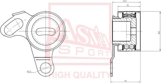 ASVA TYBP-001 - Tensioner Pulley, v-belt autospares.lv