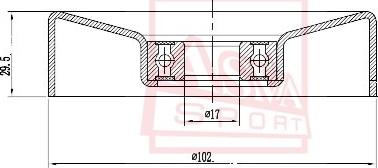 ASVA TYBP-030 - Tensioner Pulley, v-belt autospares.lv