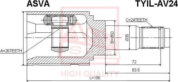 ASVA TYIL-AV24 - Joint Kit, drive shaft autospares.lv