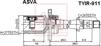 ASVA TYIR-911 - Joint Kit, drive shaft autospares.lv