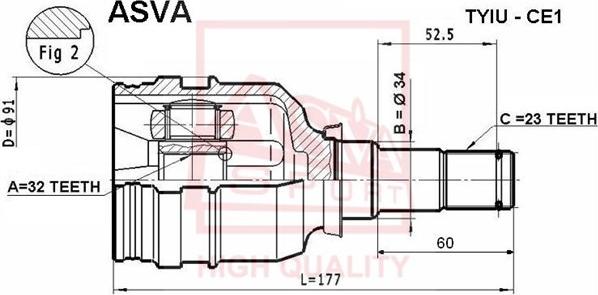 ASVA TYIU-CE1 - Joint Kit, drive shaft autospares.lv