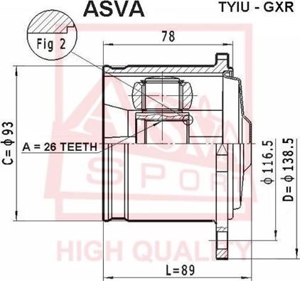 ASVA TYIU-GXR - Joint Kit, drive shaft autospares.lv