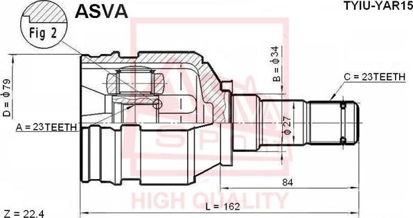 ASVA TYIU-YAR15 - Joint Kit, drive shaft autospares.lv