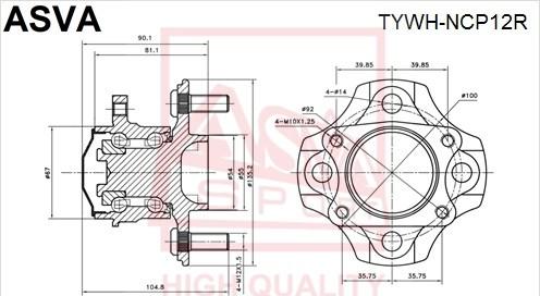 ASVA TYWH-NCP12R - Wheel Hub autospares.lv