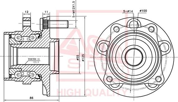 ASVA TYWH-NHW20F - Wheel Hub autospares.lv