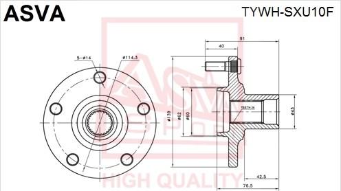 ASVA TYWH-SXU10F - Wheel Hub autospares.lv