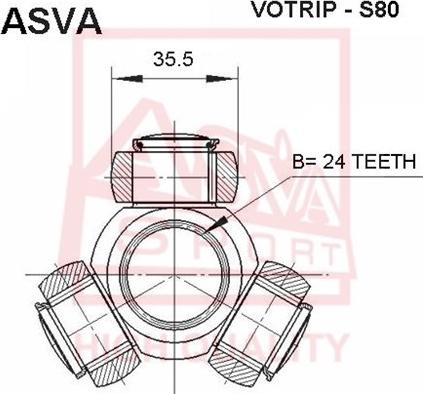 ASVA VOTRIP-S80 - Joint Kit, drive shaft autospares.lv