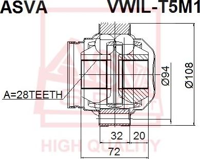ASVA VWIL-T5M1 - Joint Kit, drive shaft autospares.lv